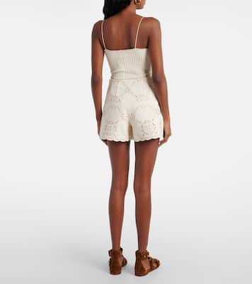 Jazmin laser-cut cotton shorts | Veronica Beard