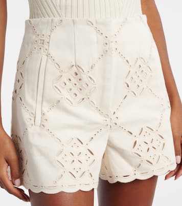 Jazmin laser-cut cotton shorts | Veronica Beard
