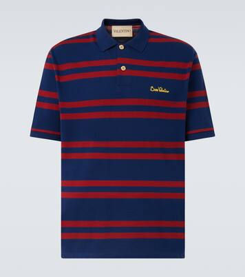 Chez Valentino striped cotton polo shirt | Valentino
