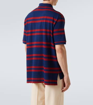 Chez Valentino striped cotton polo shirt | Valentino
