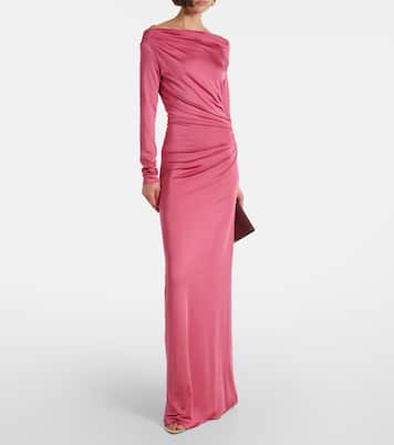 Off-Shoulder-Robe aus Jersey | Victoria Beckham