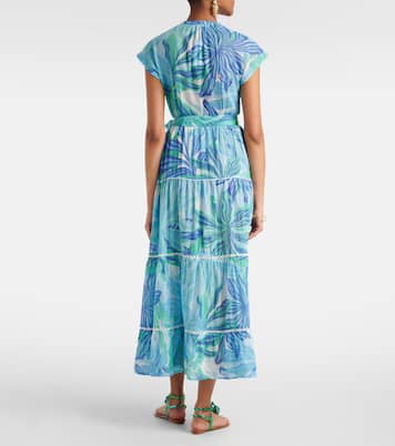 Robe longue Kora imprimée en coton | Poupette St Barth