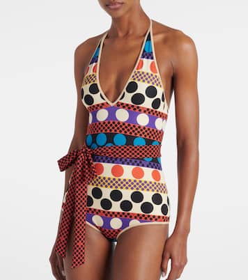 Escape belted polka-dot swimsuit | Valentino