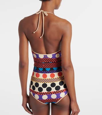 Escape belted polka-dot swimsuit | Valentino