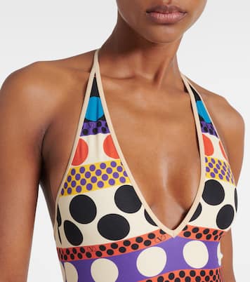 Escape belted polka-dot swimsuit | Valentino