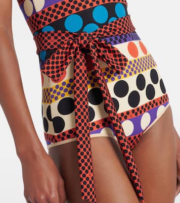 Escape belted polka-dot swimsuit | Valentino