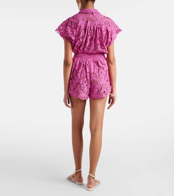 High-rise cotton lace shorts | Farm Rio