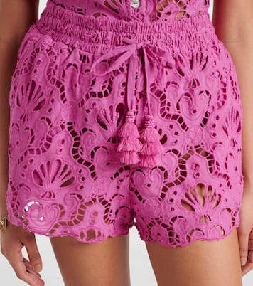 High-rise cotton lace shorts | Farm Rio