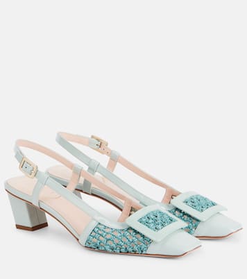 Belle Vivier 45 crochet leather slingback pumps | Roger Vivier