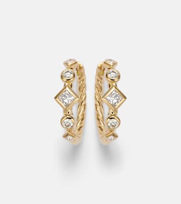 Petite Modern Renaissance® 18kt gold (750/1000) earrings with diamonds | David Yurman