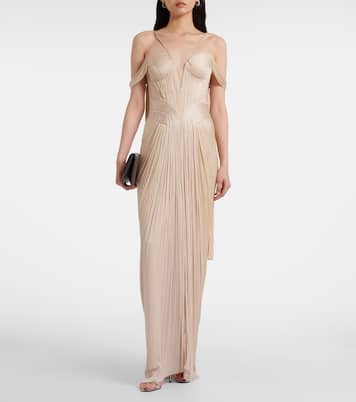 Camilla metallic silk tulle bustier gown | Maria Lucia Hohan