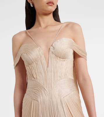 Camilla metallic silk tulle bustier gown | Maria Lucia Hohan