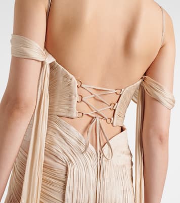 Camilla metallic silk tulle bustier gown | Maria Lucia Hohan
