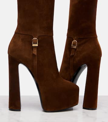 Nico 155 suede platform ankle boots | Saint Laurent