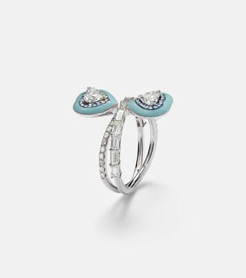 Ring Mirror Love aus 18kt Weißgold mit Emaille und Diamanten | Kamyen