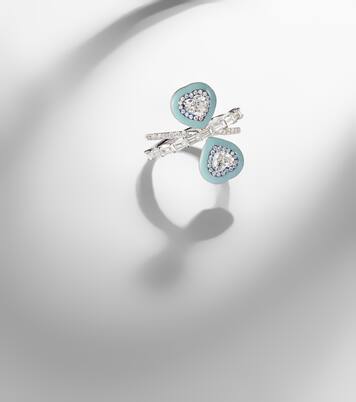 Ring Mirror Love aus 18kt Weißgold mit Emaille und Diamanten | Kamyen