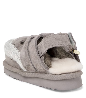 Shearling-lined suede slingback flats | Mou Kids