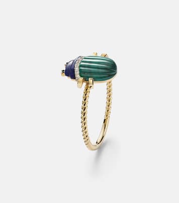 Scarabée Mini 9kt gold ring with gemstones | Yvonne Léon