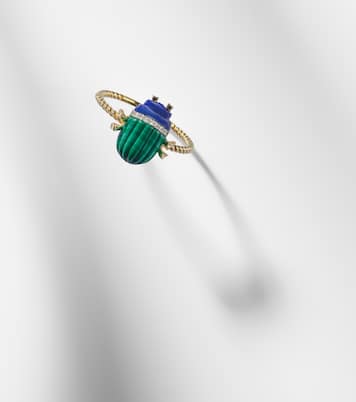 Scarabée Mini 9kt gold ring with gemstones | Yvonne Léon
