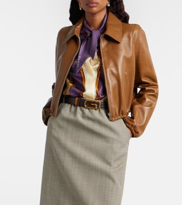 Leather bomber jacket | Gucci