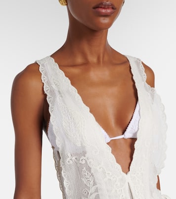 Sea Flowers embroidered cotton cover-up | Farm Rio