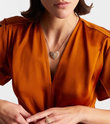 Heart Large 14kt gold pendant necklace with diamonds | Sydney Evan