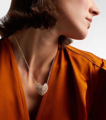 Heart Large 14kt gold pendant necklace with diamonds | Sydney Evan