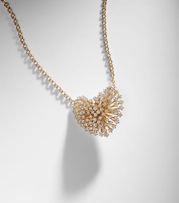 Heart Large 14kt gold pendant necklace with diamonds | Sydney Evan