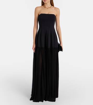 Strapless tulle maxi dress | Simkhai