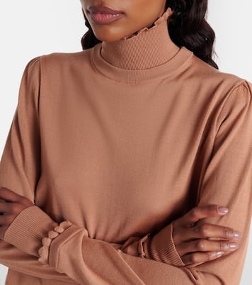 Ruffled wool turtleneck sweater | Chloé
