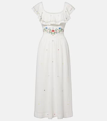 Ebony embroidered cotton midi dress | Rixo