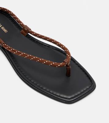 Carmina leather-trimmed thong sandals | Veronica Beard