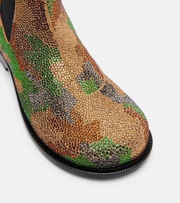 Camouflage embellished suede Chelsea boots | JW Anderson