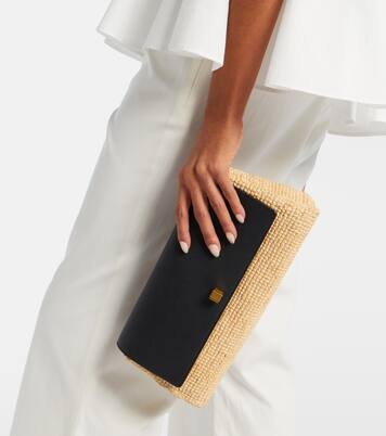 Clutch Audrey in rafia con pelle | Khaite