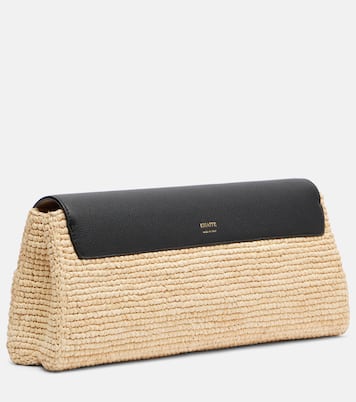 Clutch Audrey in rafia con pelle | Khaite