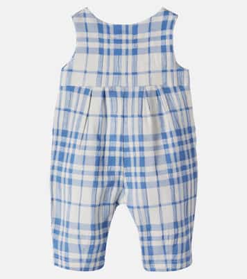 Baby Morera checked cotton and linen jumpsuit | 1 + in the Family