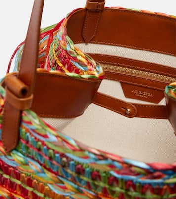 Trancoso fringed raffia tote bag | Aquazzura