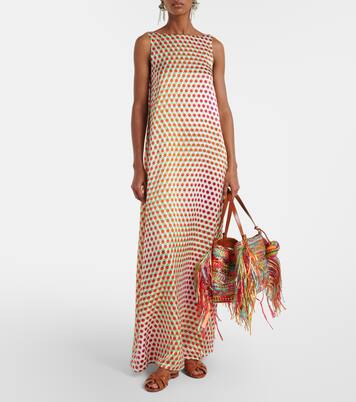 Trancoso fringed raffia tote bag | Aquazzura