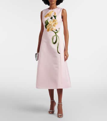Floral-appliqué cocktail dress | Leo Lin