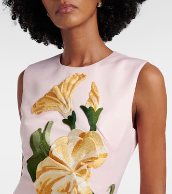 Floral-appliqué cocktail dress | Leo Lin