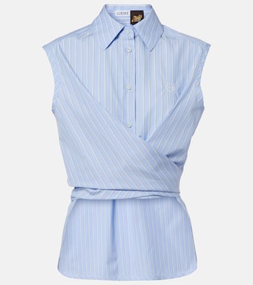 Paula's Ibiza striped cotton poplin top | Loewe
