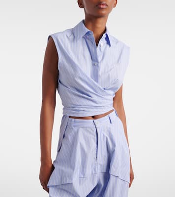 Paula's Ibiza striped cotton poplin top | Loewe