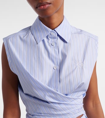 Paula's Ibiza striped cotton poplin top | Loewe