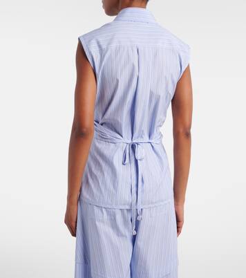 Paula's Ibiza striped cotton poplin top | Loewe