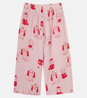 Minibabies printed cotton wide-leg pants | Mini Rodini
