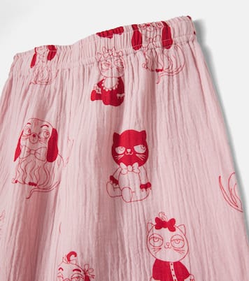 Minibabies printed cotton wide-leg pants | Mini Rodini