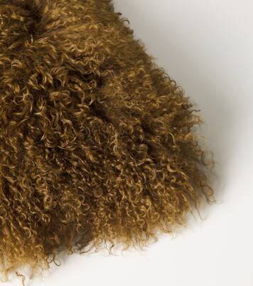 Shearling and linen cushion | Maison de Vacances