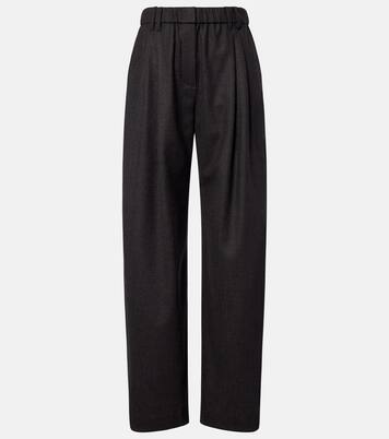 Pantalones anchos de lana virgen con cuentas Monili | Brunello Cucinelli