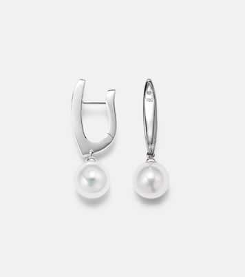 Ohrringe aus 18kt Weißgold mit Saphiren und Perlen | Mikimoto