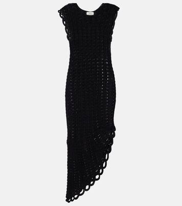 Malena asymmetric scalloped crochet midi dress | Loulou de Saison